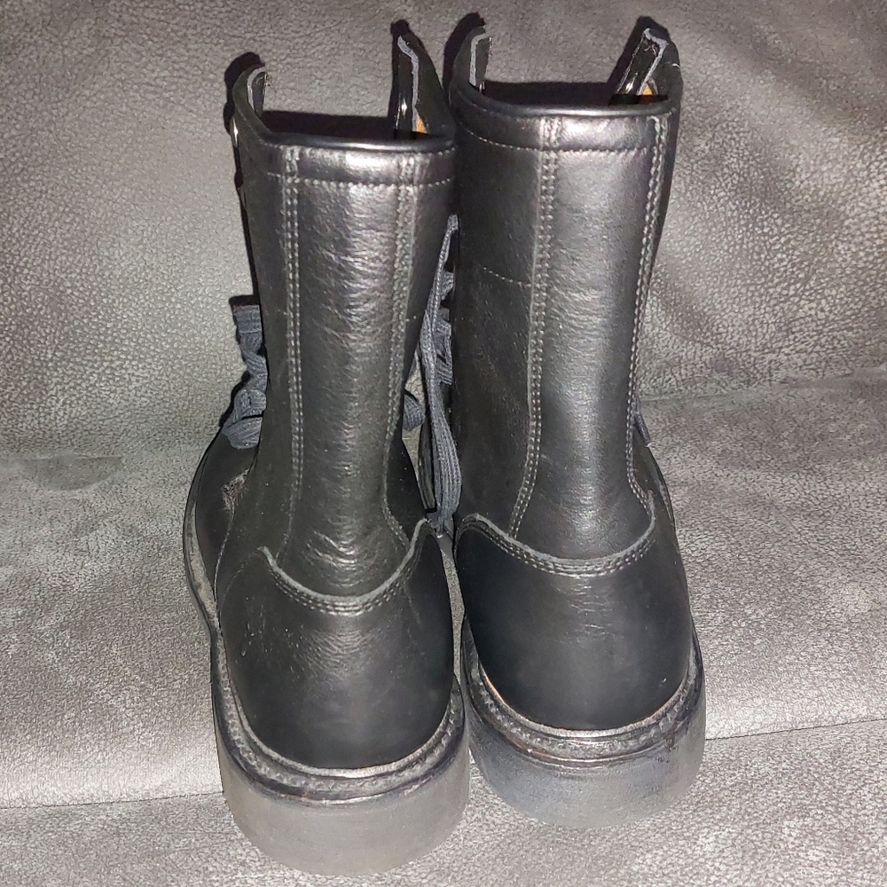 Frye Veronica Combat Logger Black  Leather Boots - Picture 5 of 10